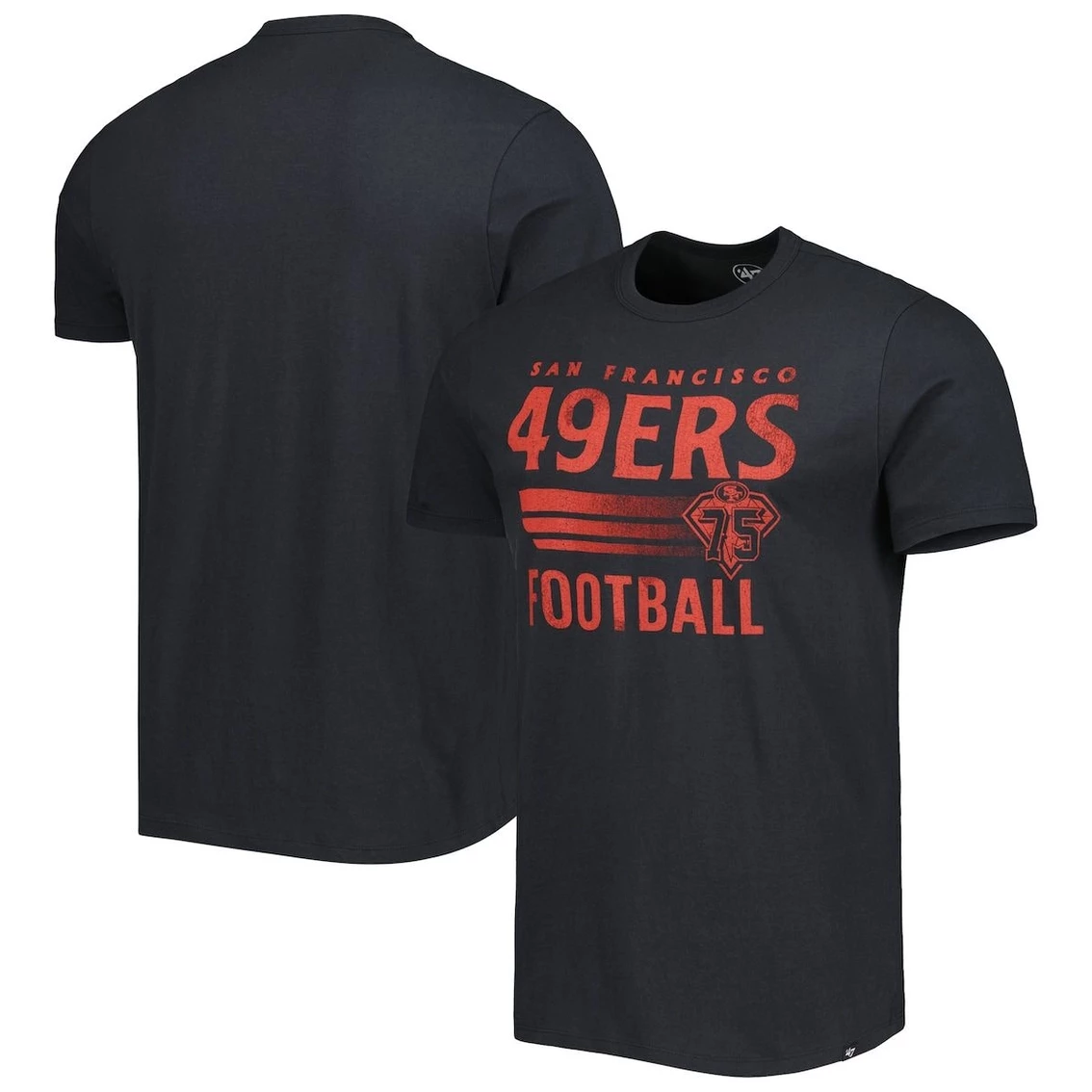 '47 Men's Black San Francisco 49ers Wordmark Rider Franklin T-Shirt 3 '47 Men's Black San Francisco 49ers Wordmark Rider Franklin T-Shirt