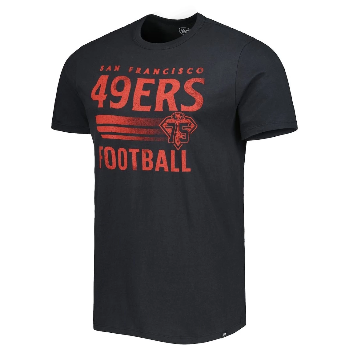 '47 Men's Black San Francisco 49ers Wordmark Rider Franklin T-Shirt 5 '47 Men's Black San Francisco 49ers Wordmark Rider Franklin T-Shirt - Image 3
