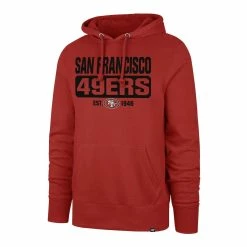 '47 Men's Scarlet San Francisco 49ers Box Out Headline Pullover Hoodie