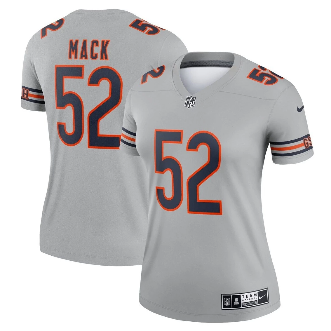 Nike Women's Khalil Mack Gray Chicago Bears Inverted Legend Jersey 4 Nike Women's Khalil Mack Gray Chicago Bears Inverted Legend Jersey - Image 2