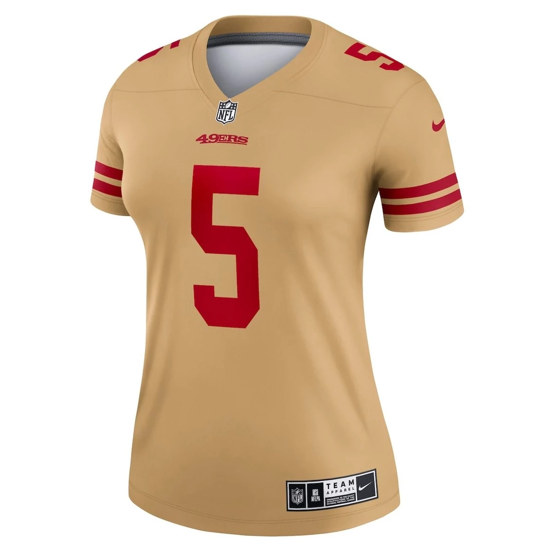 Nike Women's Trey Lance Gold San Francisco 49ers Inverted Legend Jersey 5 Nike Women's Trey Lance Gold San Francisco 49ers Inverted Legend Jersey - Image 3