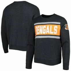 '47 Men's Heathered Black Cincinnati Bengals Bypass Tribeca Pullover Sweatshirt