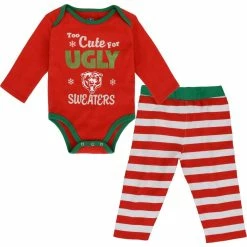 Outerstuff Girls Infant Red Chicago Bears Too Cute Long Sleeve Bodysuit & Pants Set