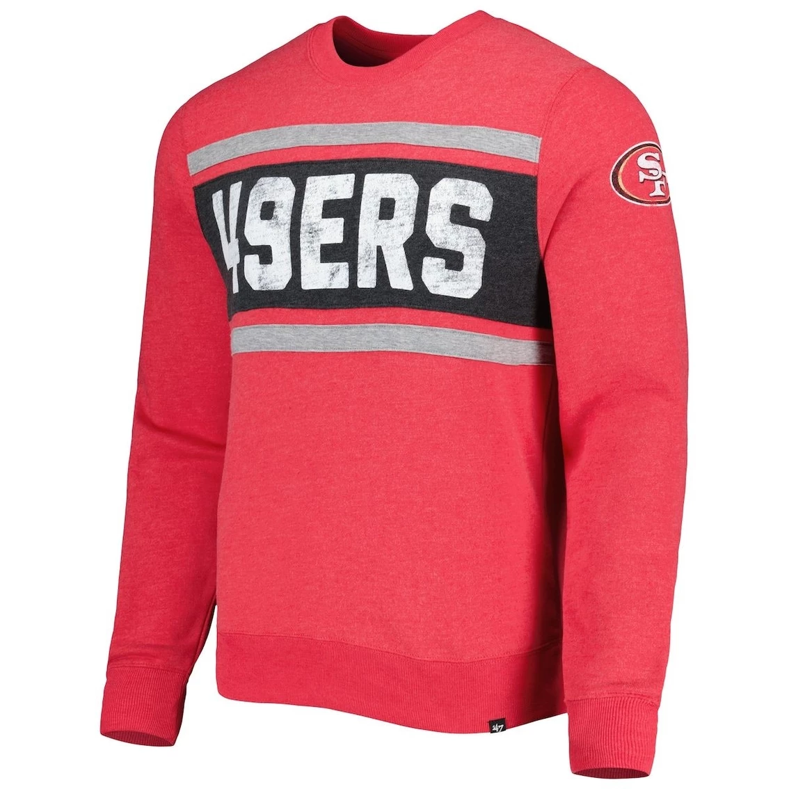 '47 Men's Heathered Scarlet San Francisco 49ers Bypass Tribeca Pullover Sweatshirt 5 '47 Men's Heathered Scarlet San Francisco 49ers Bypass Tribeca Pullover Sweatshirt - Image 3