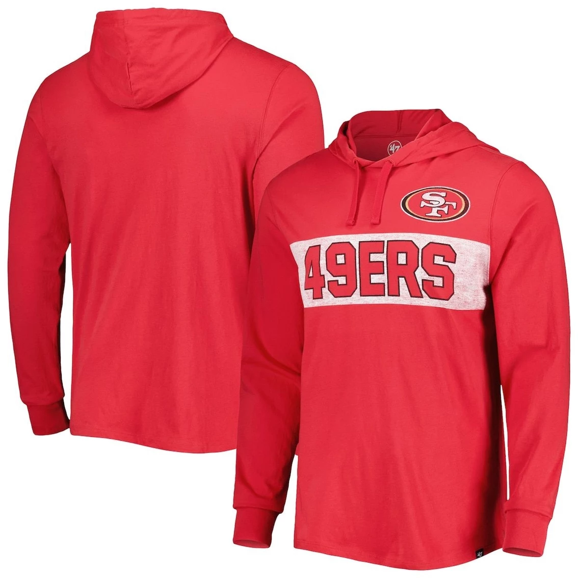 '47 Men's Scarlet San Francisco 49ers Field Franklin Pullover Hoodie 3 '47 Men's Scarlet San Francisco 49ers Field Franklin Pullover Hoodie