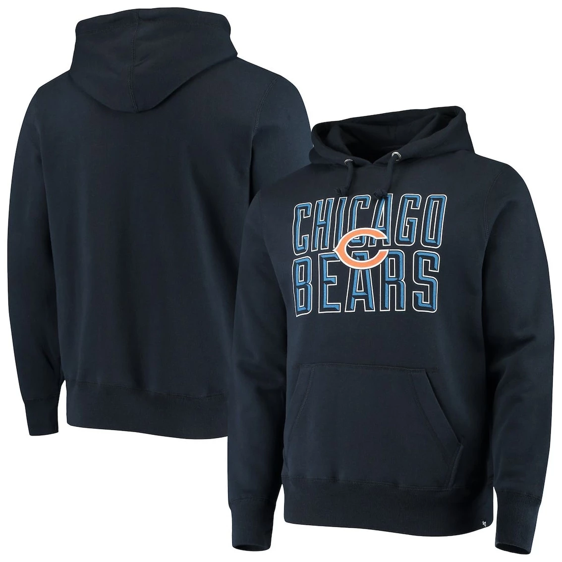 '47 Men's Navy Chicago Bears Bevel Pullover Hoodie 3 '47 Men's Navy Chicago Bears Bevel Pullover Hoodie