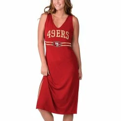 G-III 4Her By Carl Banks Women's Scarlet San Francisco 49ers Training V-Neck Maxi Dress