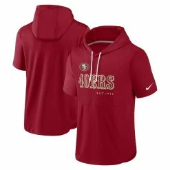 Nike Men's Scarlet San Francisco 49ers Short Sleeve Pullover Hoodie