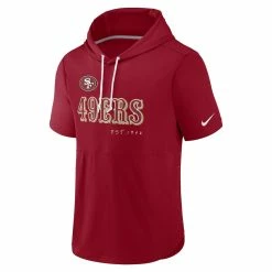 Nike Men's Scarlet San Francisco 49ers Short Sleeve Pullover Hoodie 8 Nike Men's Scarlet San Francisco 49ers Short Sleeve Pullover Hoodie -Fanatics DSCO1161902015 2946 ALT2
