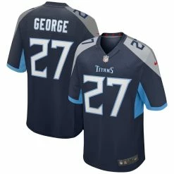 Nike Men's Eddie George Navy Tennessee Titans Game Retired Player Jersey