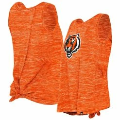 New Era Women's Orange Cincinnati Bengals Space Dye Tie-Back Tank Top