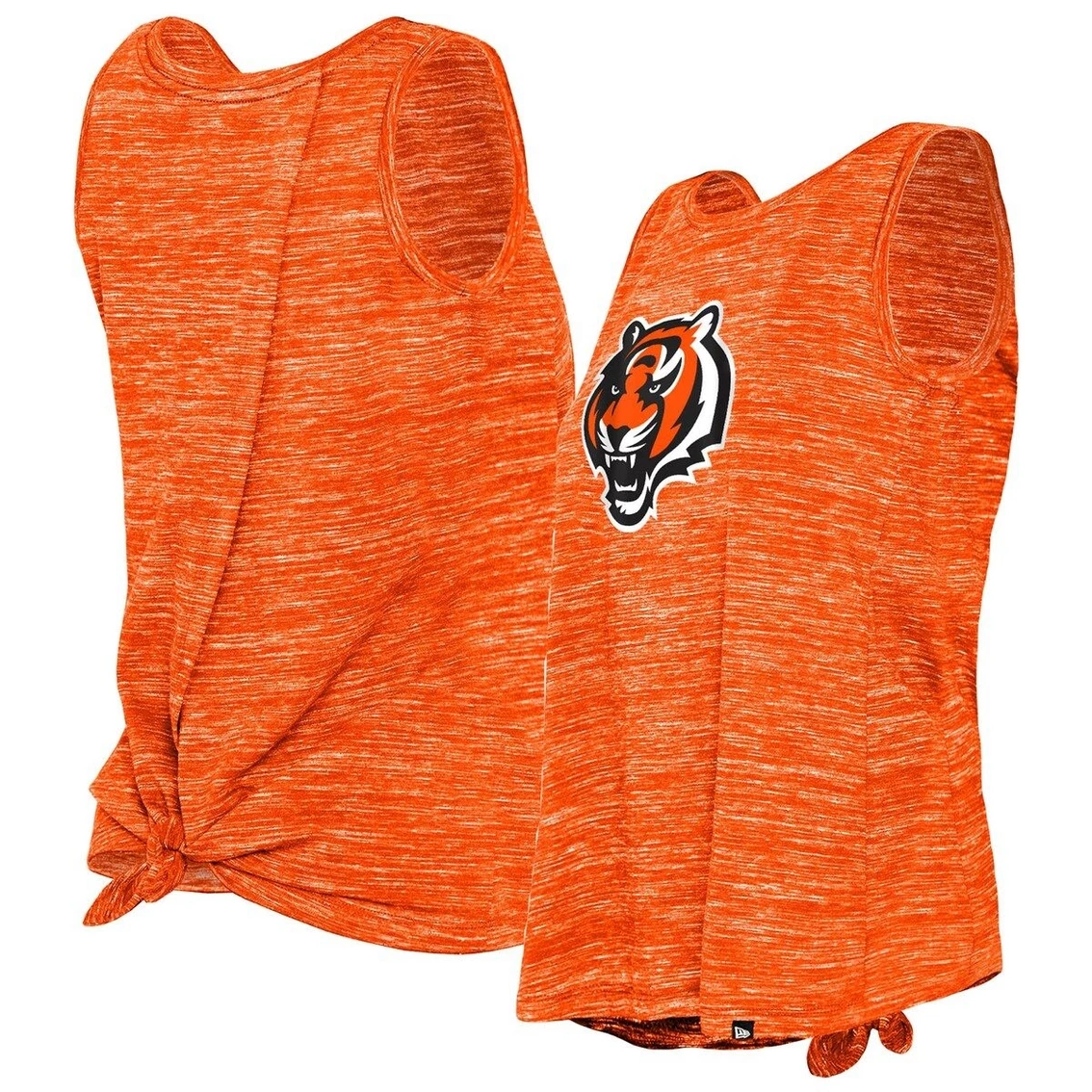 New Era Women's Orange Cincinnati Bengals Space Dye Tie-Back Tank Top 3 New Era Women's Orange Cincinnati Bengals Space Dye Tie-Back Tank Top