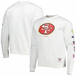 Mitchell & Ness Men's White San Francisco 49ers VIP Rings Crew Sweatshirt