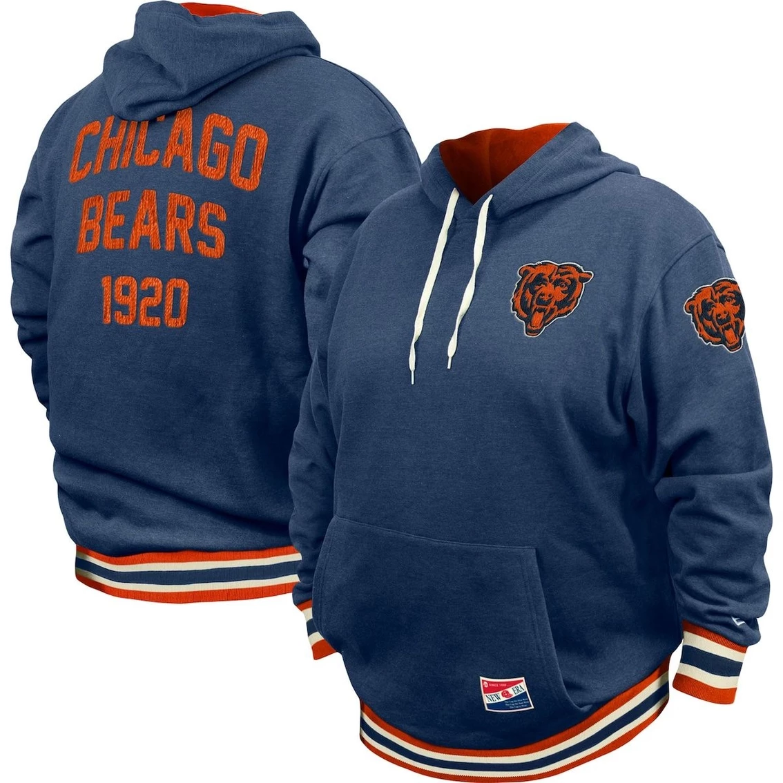 New Era Men's Navy Chicago Bears Big & Tall NFL Pullover Hoodie 3 New Era Men's Navy Chicago Bears Big & Tall NFL Pullover Hoodie