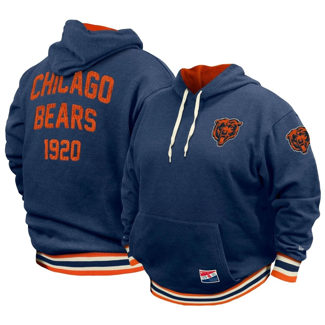 New Era Men's Navy Chicago Bears Throwback Pullover Hoodie 3 New Era Men's Navy Chicago Bears Throwback Pullover Hoodie