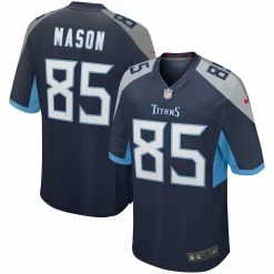 Nike Men's Derrick Mason Navy Tennessee Titans Game Retired Player Jersey