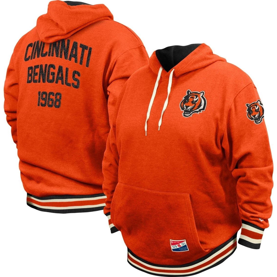 New Era Men's Orange Cincinnati Bengals Big & Tall NFL Pullover Hoodie 3 New Era Men's Orange Cincinnati Bengals Big & Tall NFL Pullover Hoodie
