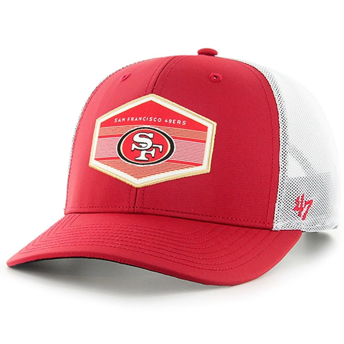 '47 Men's Scarlet San Francisco 49ers Burgess Trucker Adjustable Hat 3 '47 Men's Scarlet San Francisco 49ers Burgess Trucker Adjustable Hat